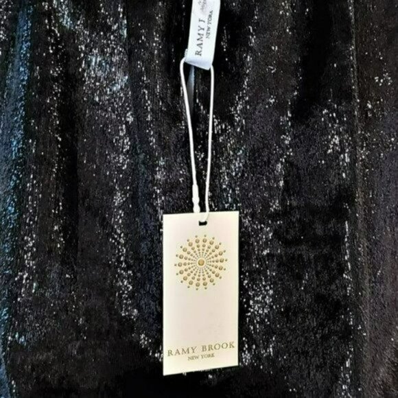 NWT Stunning RAMY BROOK Ellin Shimmer Velvet Halter Party Cocktail Mini Dress - Picture 6 of 7